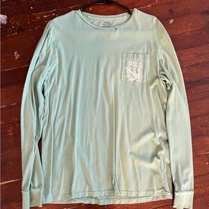 Polo by Ralph Lauren Men's Mint Long Sleeve Tee